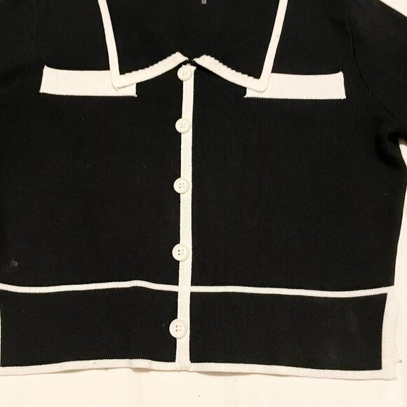 Grey Lab Faux Button Sweater Pullover Womens Small Long Sleeve Top - Picture 5 of 16